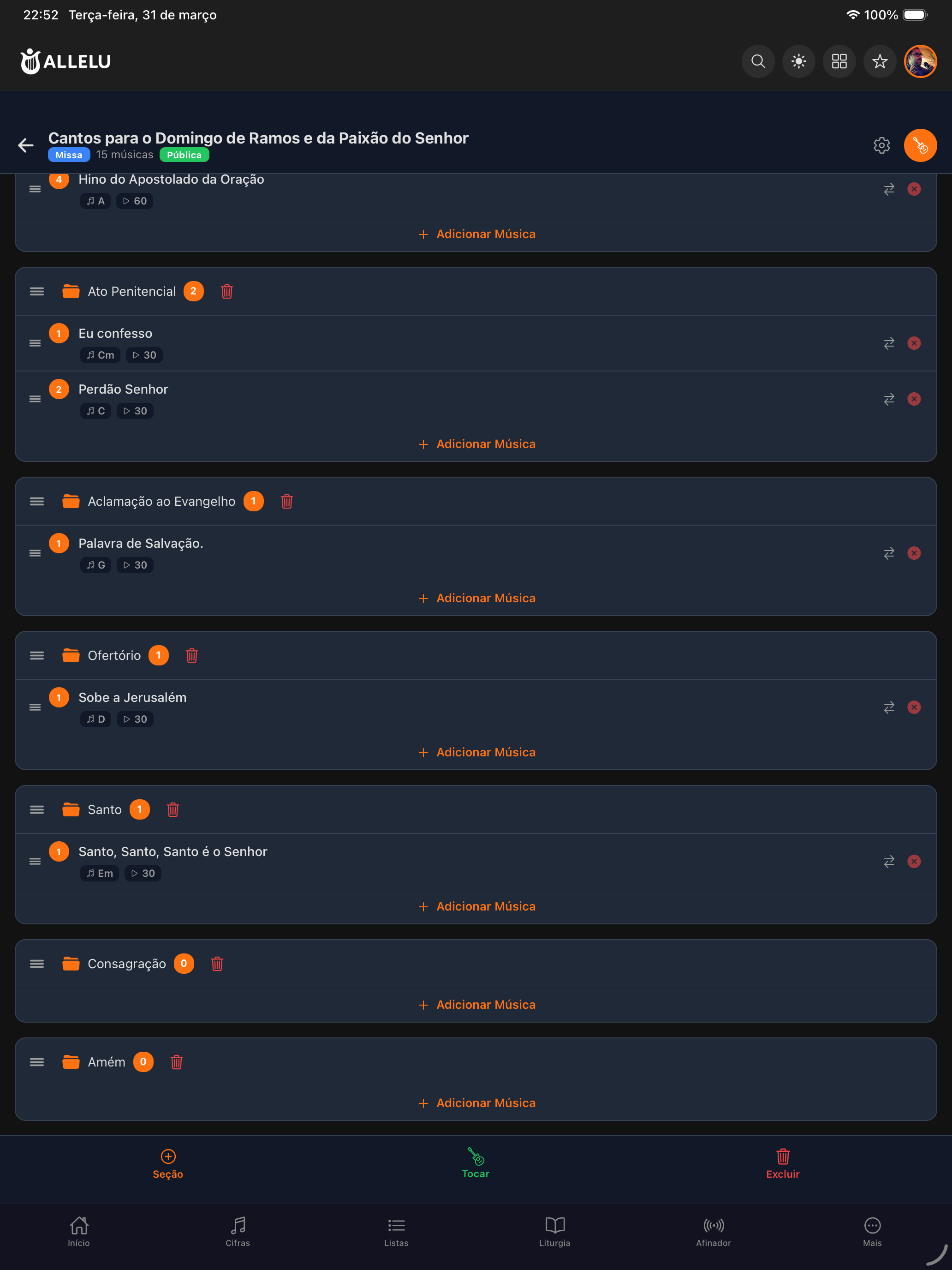 Lista na Allelu - Tablet